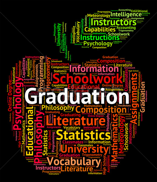 Graduation Word Shows College Achievement And Qualified Stock photo © stuartmiles