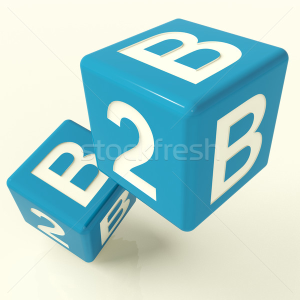 Foto d'archivio: B2b · dadi · segno · business · commerce · blu