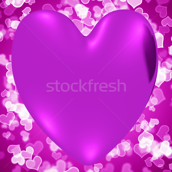 Heart With Mauve Hearts Background Showing Loving And Romance Stock photo © stuartmiles