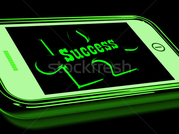 Foto stock: éxito · web · móviles · línea · mejora