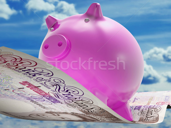 Pounds Note Pig Shows Prosperity And Investment Stock photo © stuartmiles