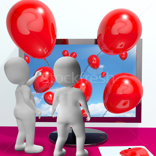 Balloons Coming From Screen Show Online Celebrations Stock photo © stuartmiles