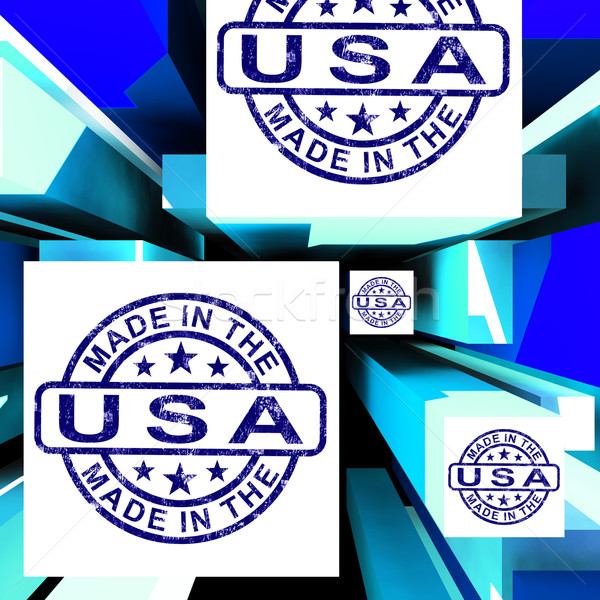 Made In The USA On Cubes Shows American Manufacture Stock photo © stuartmiles