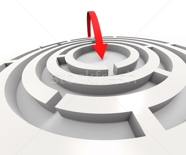 Overcome Maze Shows Solving Puzzle Success Stock photo © stuartmiles