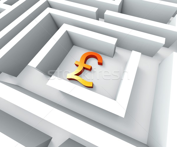 Gbp Currency In Maze Shows Finding Pounds Stock photo © stuartmiles