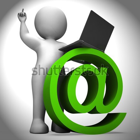 Email Sign And Laptop Showing Correspondence Stock photo © stuartmiles