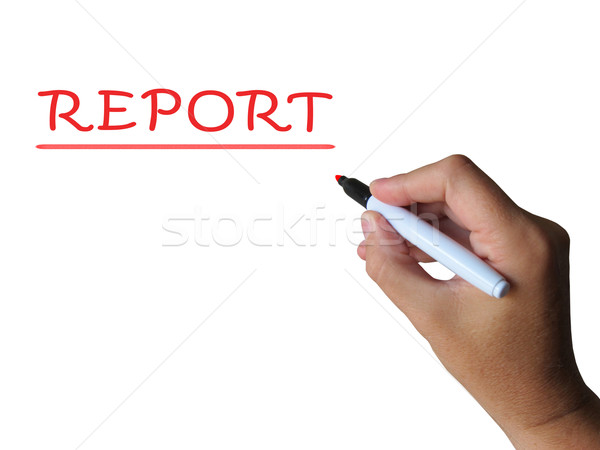 Jelentés szó gyűlés bemutat információ jelentés Stock fotó © stuartmiles
