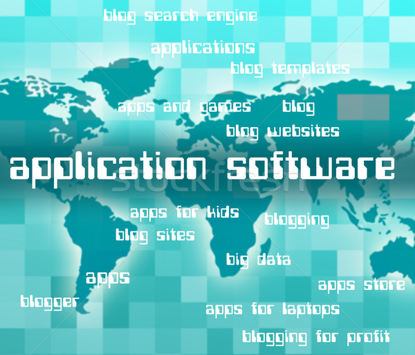Anwendungssoftware Apps Software Text Wort App Stock foto © stuartmiles