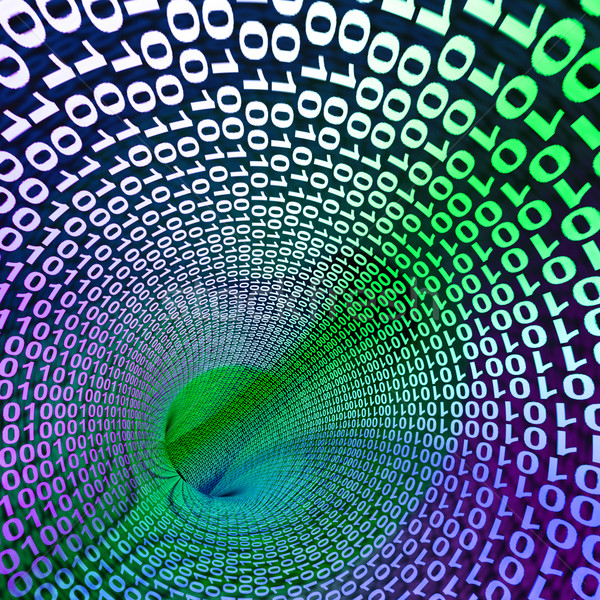 Abstract Binary Code Lighted Tunnel Showing Technology And Compu Stock photo © stuartmiles