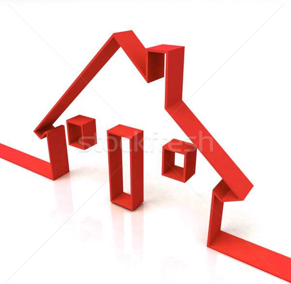 Red House Symbol Shows Real Estate Or Rentals Stock photo © stuartmiles