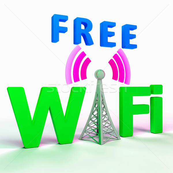 Wifi Internet Symbol Shows Hotspot Or Connection Stock photo © stuartmiles