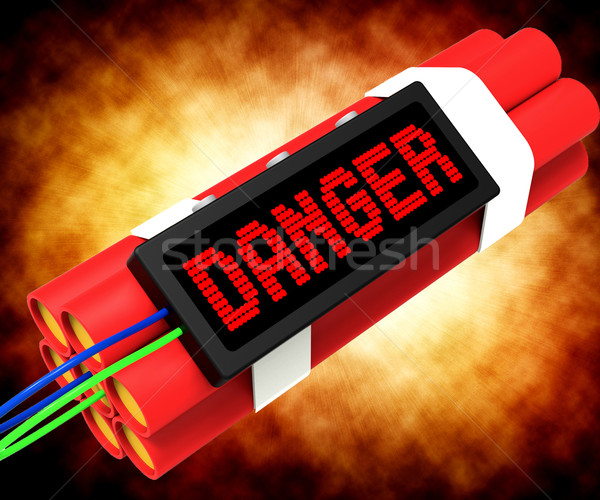 Danger Dynamite Sign Means Caution Or Dangerous Stock photo © stuartmiles