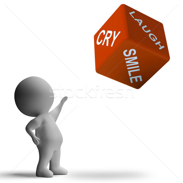 Laugh Cry Smile Dice Shows Emotions Stock photo © stuartmiles