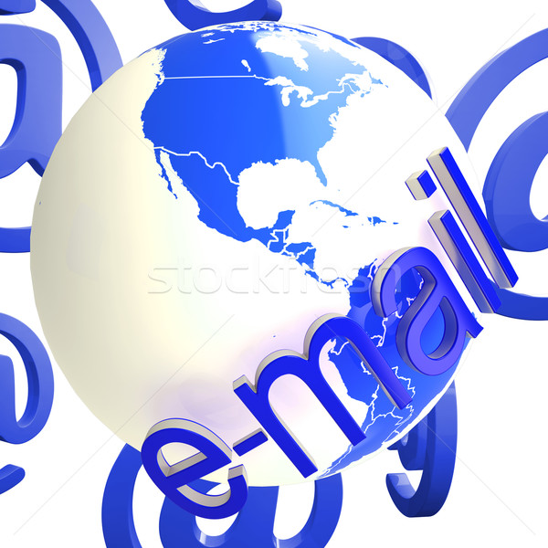 Email At Globe Showing Worldwide Connections Stock photo © stuartmiles