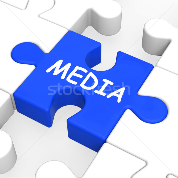 Media Jigsaw Shows Multimedia Newspapers Radio Or Tv Stock photo © stuartmiles