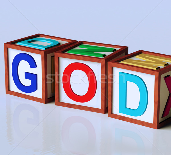 God Blocks Show Spirituality Religion And Believers Stock photo © stuartmiles