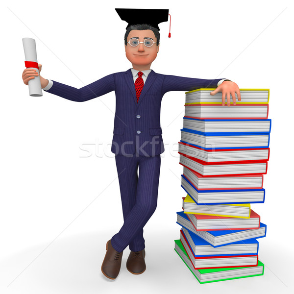 Man With Diploma Means New Grad And Phd Stock photo © stuartmiles