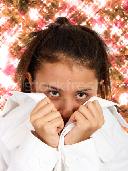 Pretty Girl With Sparkling Flowers Background Stock photo © stuartmiles