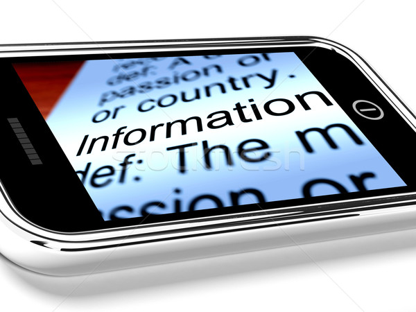 Information On Mobile Phone As Symbol For Online Knowledge Stock photo © stuartmiles