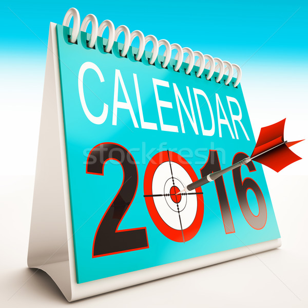 2016 calendrier année planificateur calendrier cible Photo stock © stuartmiles