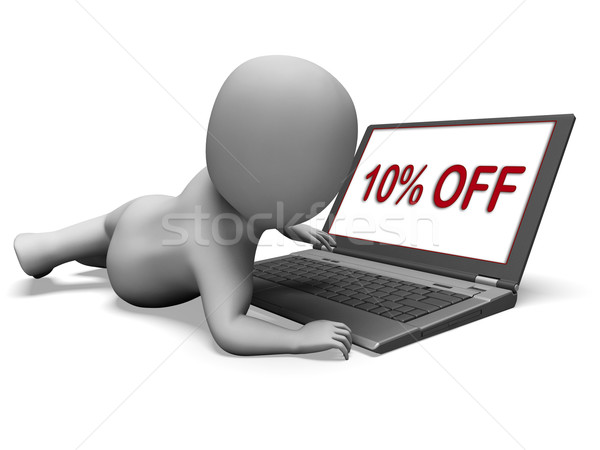 Ten Percent Off Monitor Means 10% Deduction Or Sale Online
 Stock photo © stuartmiles