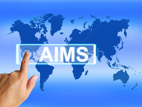 Aims Map Shows Internet Goals and Worldwide Aspirations Stock photo © stuartmiles
