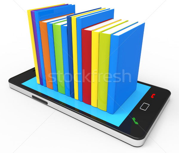 Phone Knowledge Online Indicates World Wide Web And Book Stock photo © stuartmiles