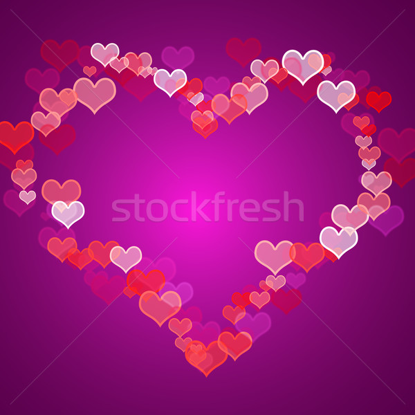 Red And Mauve Hearts Background With Copy Space Showing Love Rom Stock photo © stuartmiles