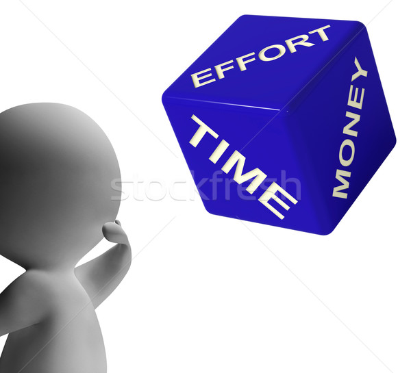 Effort Time Money Dice Representing Ingredients For Business Pro Stock photo © stuartmiles