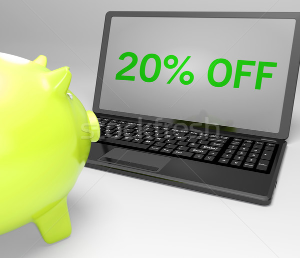 Twenty Percent Off On Notebook Showing Special Offers Stock photo © stuartmiles