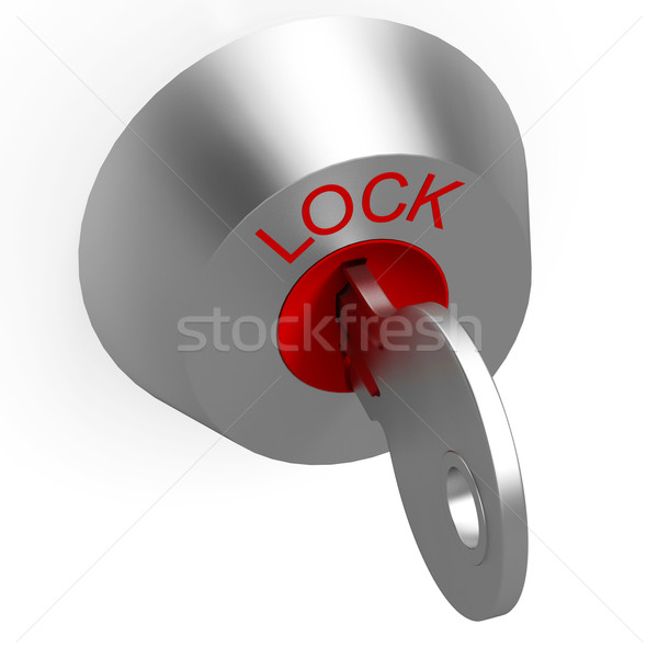 Key In Lock Showing Security Stock photo © stuartmiles