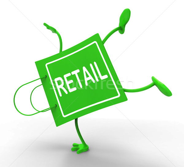 Handstand Einzelhandel Einkaufstasche kaufen Verkauf Waren Stock foto © stuartmiles