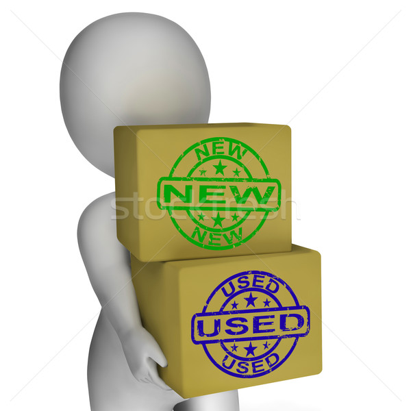 New And Used Boxes Mean Newly Made And Second-Hand Goods Stock photo © stuartmiles