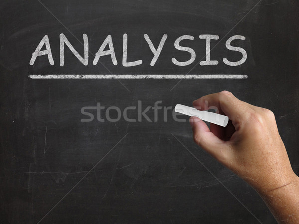 Stock photo: Analysis Blackboard Shows Evaluating And Interpreting Informatio