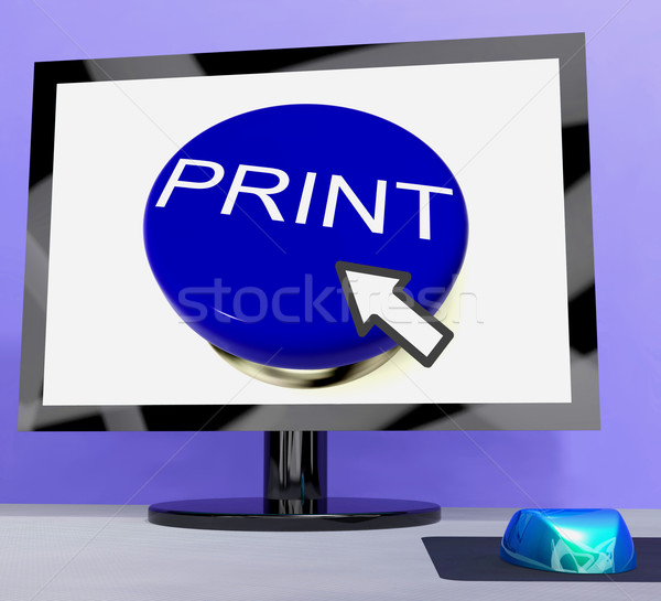 Print Button On Computer For Web Printout Stock photo © stuartmiles