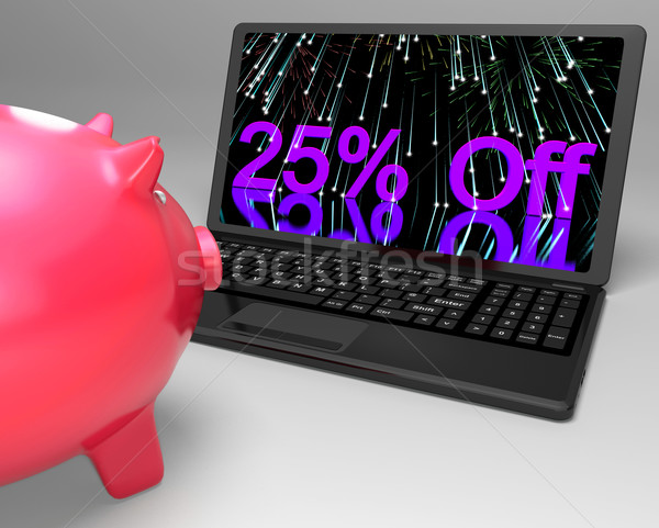 Twenty-Five Percent Off On Laptop Showing Special Promotions Stock photo © stuartmiles