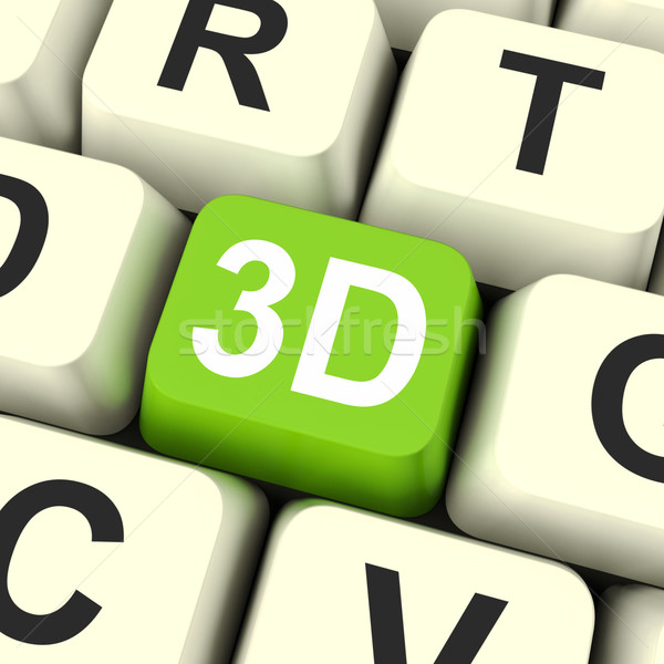 3d Key Shows Three Dimensional Printer Or Font Stock photo © stuartmiles
