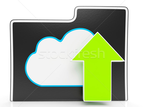 Stock photo: Upload Arrow And Cloud File Shows Uploading