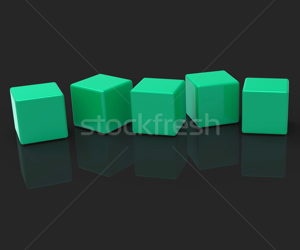 Five Blank Blocks Show Copyspace For 5 Letter Word Stock photo © stuartmiles