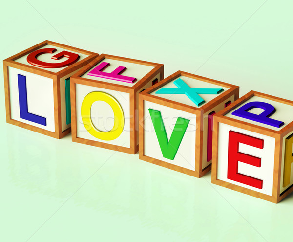 Love Blocks Show Romance Affection And Devotion Stock photo © stuartmiles