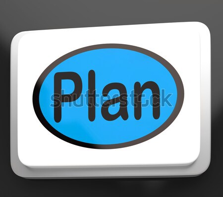 Plans Button Shows Objectives Planning And Organizing Stock photo © stuartmiles