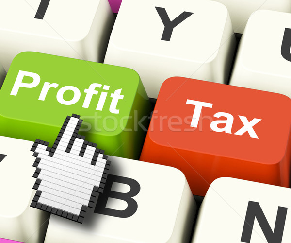 Profit Tax Computer Keys Show Paying Company Taxes Stock photo © stuartmiles