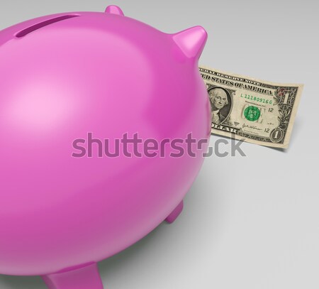 Money Entering Piggybank Shows Investments Stock photo © stuartmiles