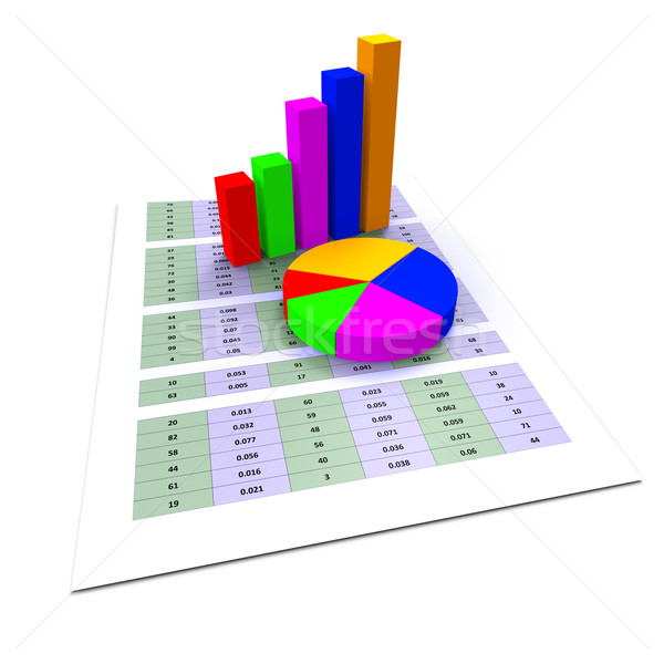 Grafico a torta grafico di affari classifiche finanziare grafica finanziaria Foto d'archivio © stuartmiles