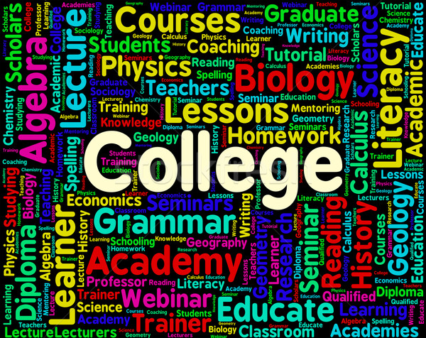 College Word Shows University Words And Universities Stock photo © stuartmiles