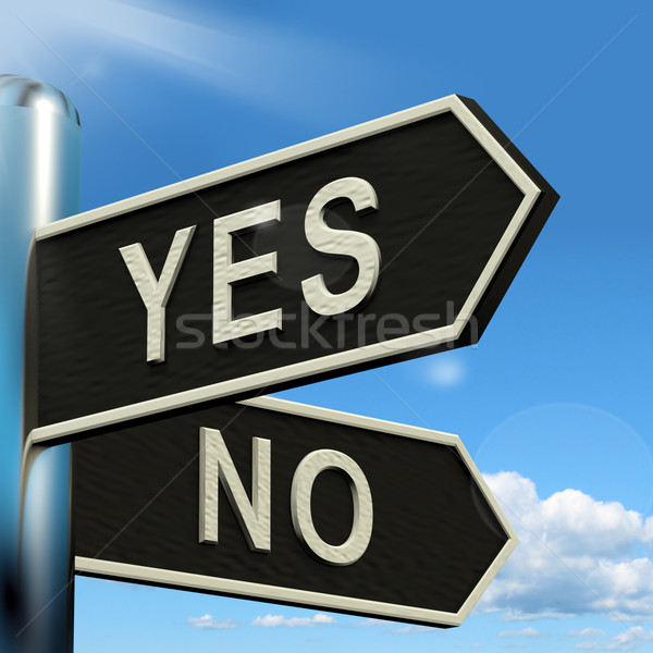 Yes No Signpost Showing Indecision Choosing And Dilemma Stock photo © stuartmiles