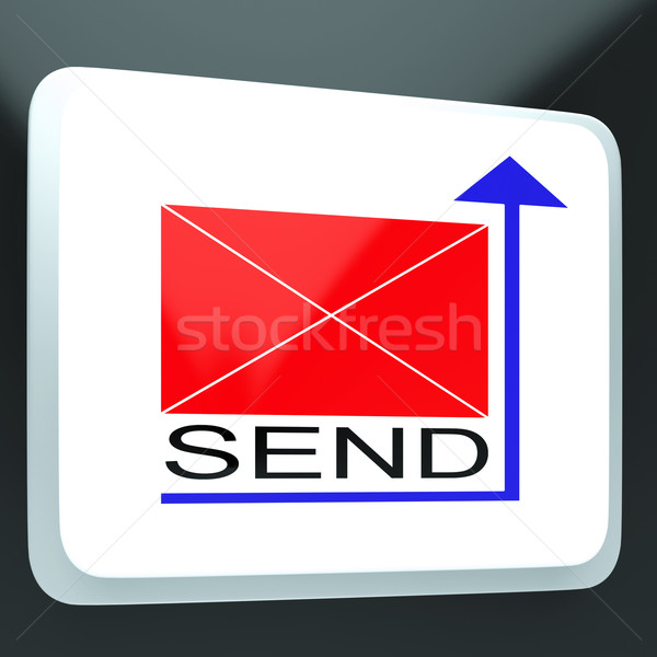 Stockfoto: Sturen · mail · knop · tonen · online · correspondentie