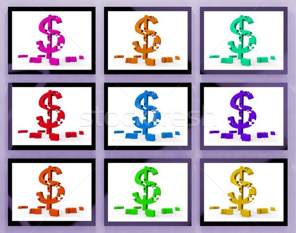 Dollar Symbols On Monitors Showing American Prosperity Stock photo © stuartmiles