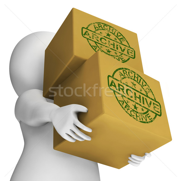 Archívum dobozok előadás adat mutat lemez Stock fotó © stuartmiles
