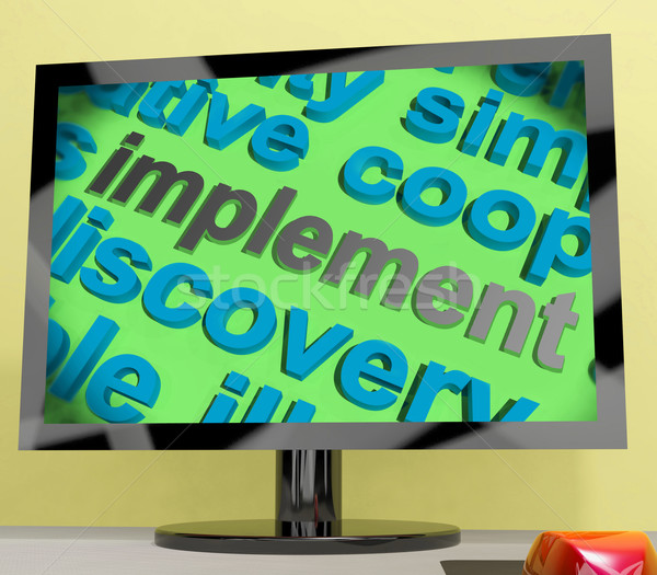 Implement Word Screen Means Execute Or Put Into Practice Stock photo © stuartmiles